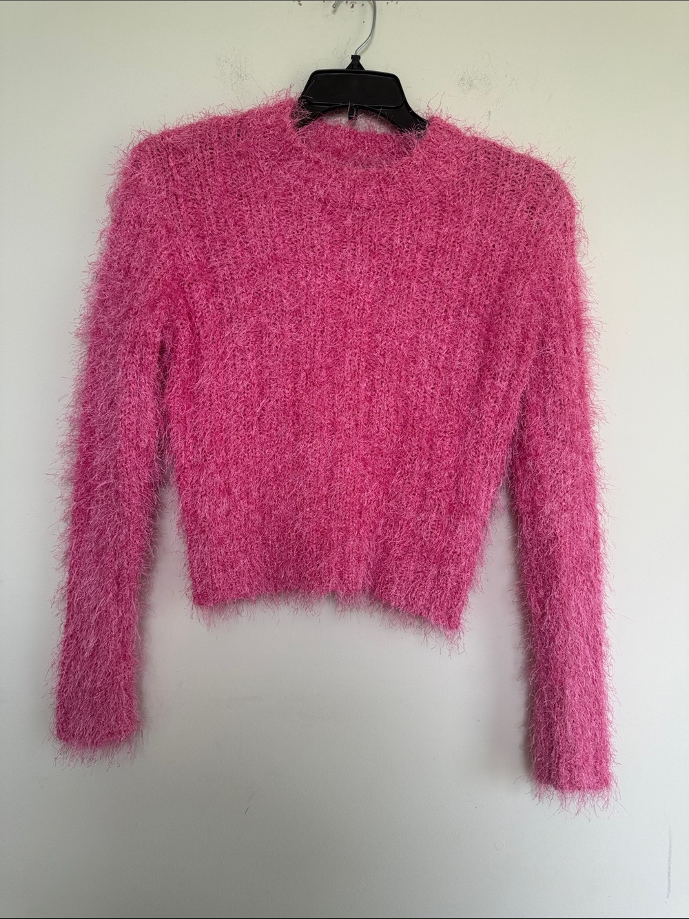 Vici Hot Pink Fuzzy Crewneck Sweater
